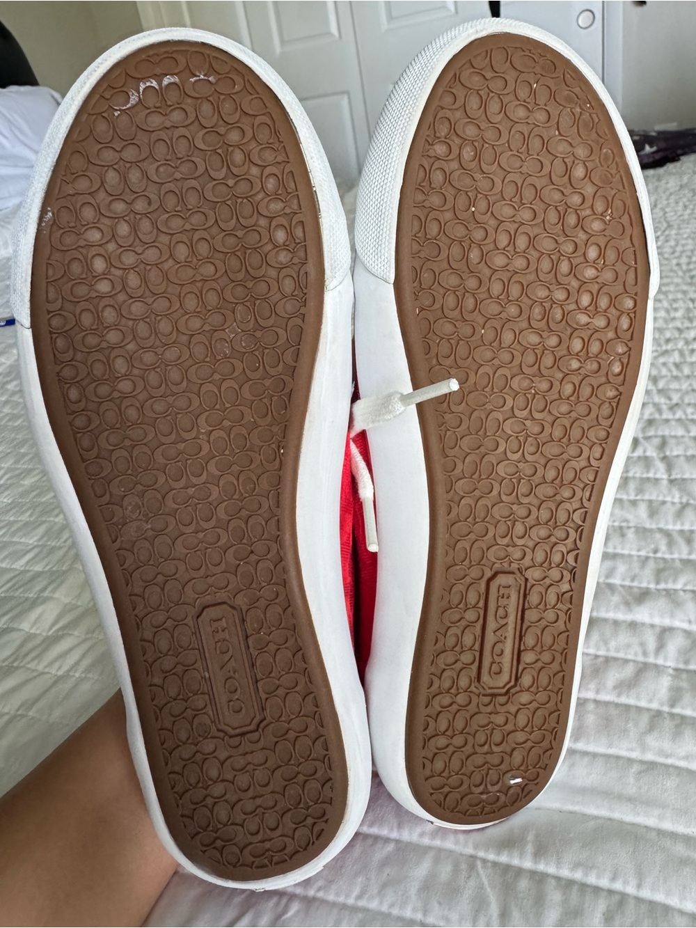 coach barrett signature canvas red sneakers size 7.5b - Picture 2 of 8